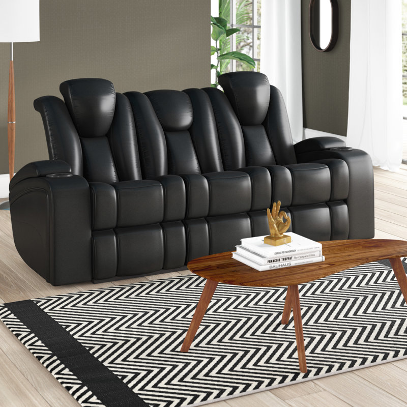 Latitude Run® Fionn 85'' Faux Leather Pillow Top Arm Reclining Sofa